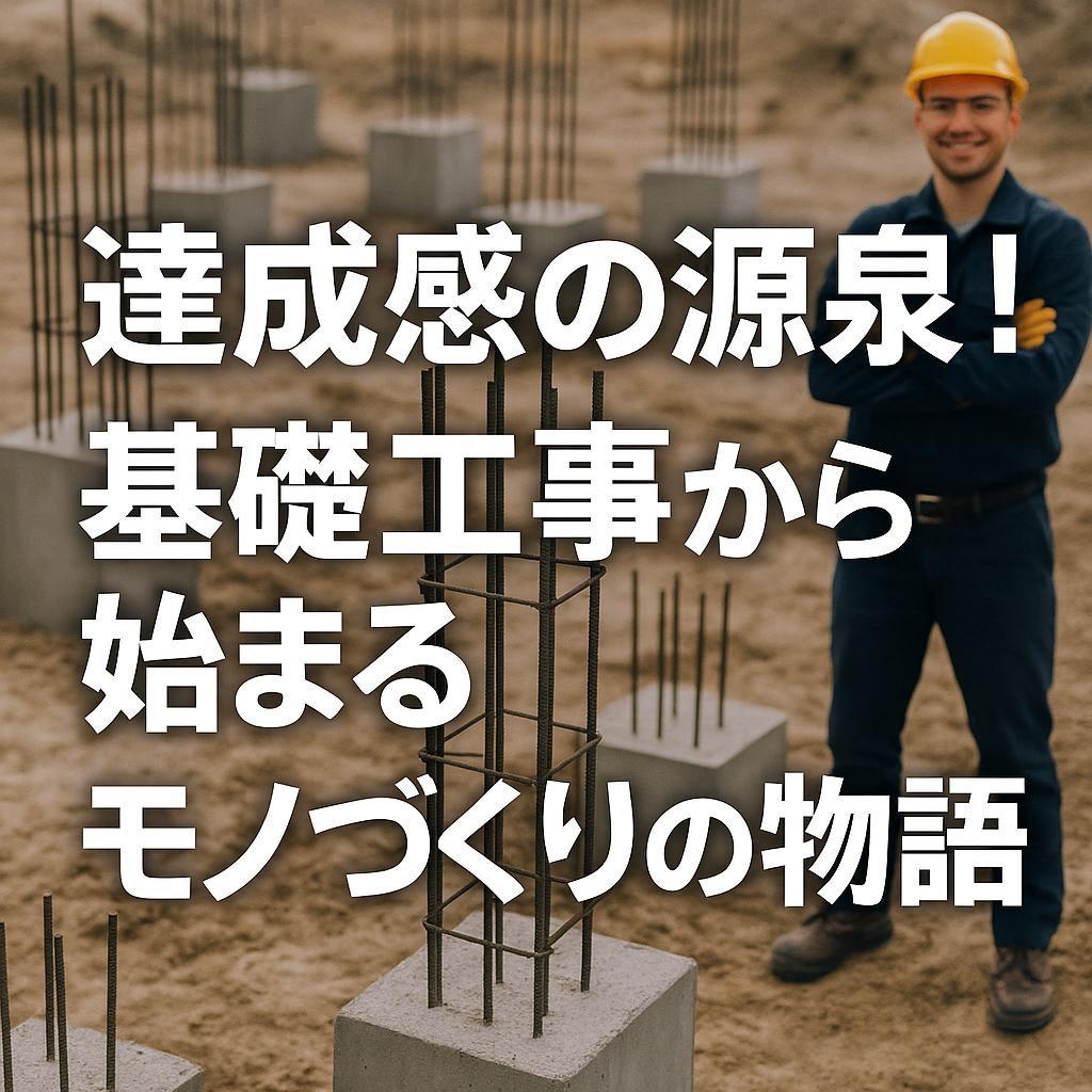 達成感の源泉！基礎工事から始まるモノづくりの物語